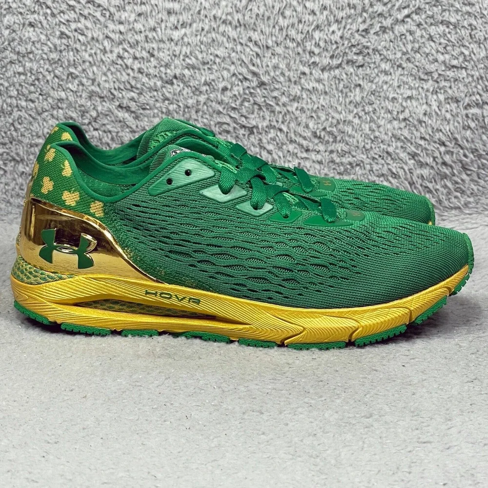 Under Armour HOVR Sonic 3 Notre Dame Womens Size 10 Running Shoes Green Gold
